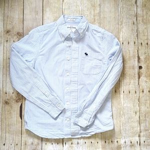 L Abercrombie Long Stripe Oxford Shirt Boys Muscle